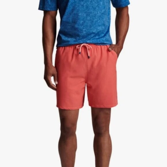 Men's L NWT Peter‎ Millar Crown Lychee Swim Trunks Orange - Picture 1 of 9
